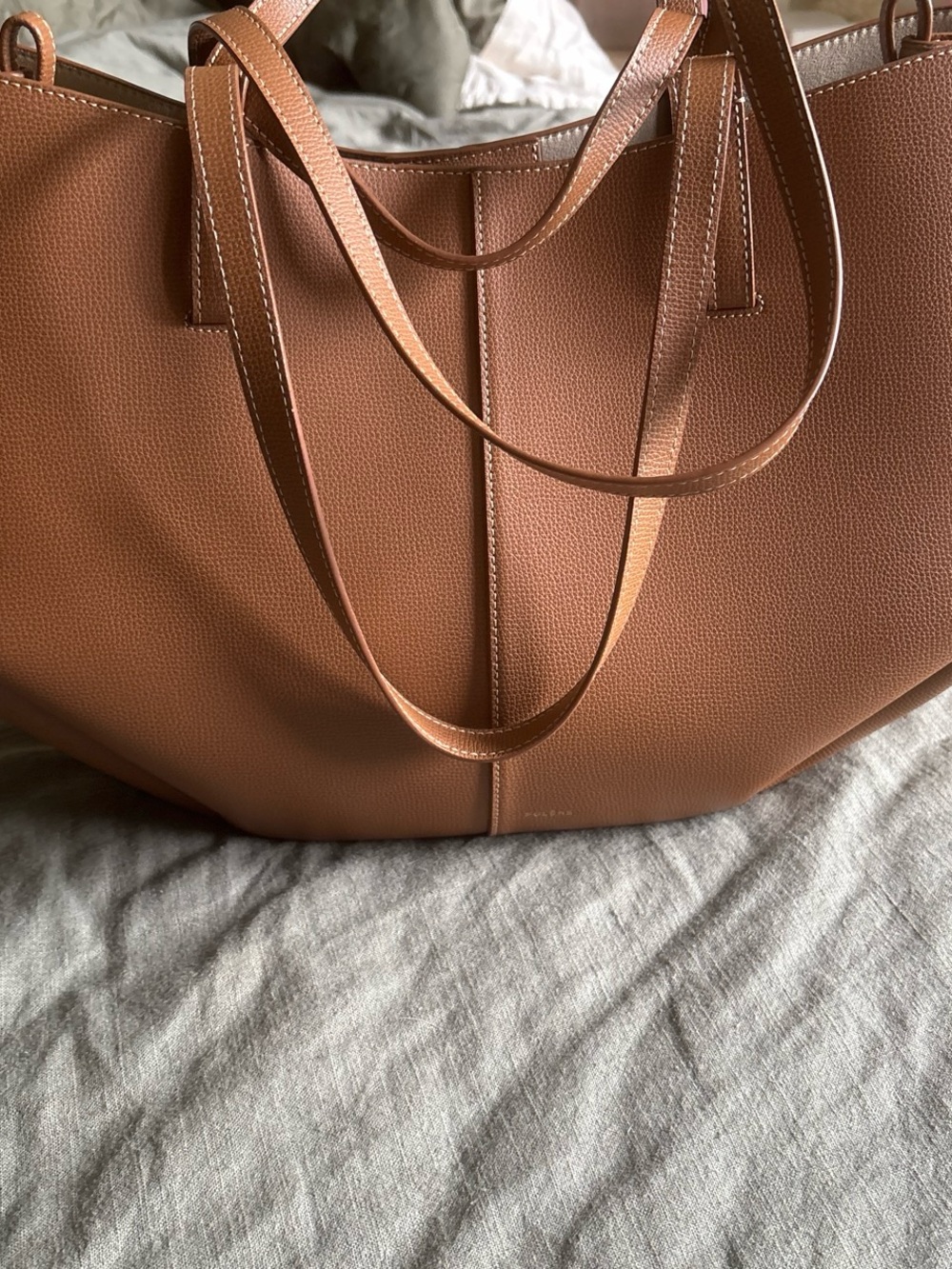 Polène - Cyme - Textured Camel Leather - Shoulder Tote - Picture 2 of 5
